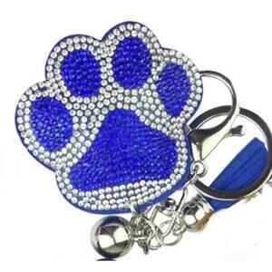 Rhinestone Paw Print Keychain
